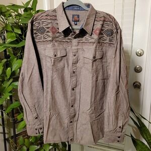 Moonshine Spirit Brad Paisley Mens XL Western Button Down Shirt Pearl Snap